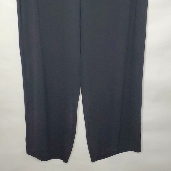 Eileen Fisher Silk Georgette Crepe Luxe Trousers Size XL Black Zip Fly Pants NEW - Picture 3 of 14